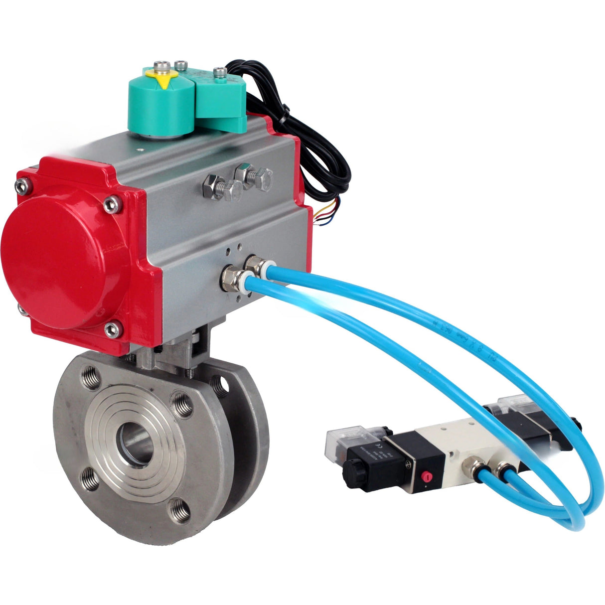 Ball valves Elephant BV3232P-FP-Fb-ISO-H DN15-100 16 bar full bore, interflange, body - 316 stainless steel, seal - PTFE, with PA-DA pneumatic actuator, pneumatic distributor 4V320-10 220V and ALS200D magnetic switch