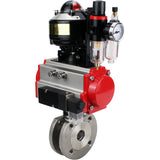 Ball valves Elephant BV3232P-FP-Fb-ISO-H 16 bar wafer, full bore, stainless steel body. steel SS316, seal - PTFE, with pneumatic actuator Elephant PA-SA 052-160 pneumatic distributor 4M310-08 24V ATU AFC2000 APL-510N-EX