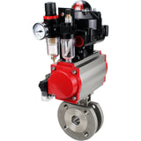 Ball valves Elephant BV3232P-FP-Fb-ISO-H 16 bar wafer, full bore, stainless steel body. steel SS316, seal - PTFE, with pneumatic actuator Elephant PA-SA 052-160 pneumatic distributor 4M310-08 24V ATU AFC2000 APL-510N-EX