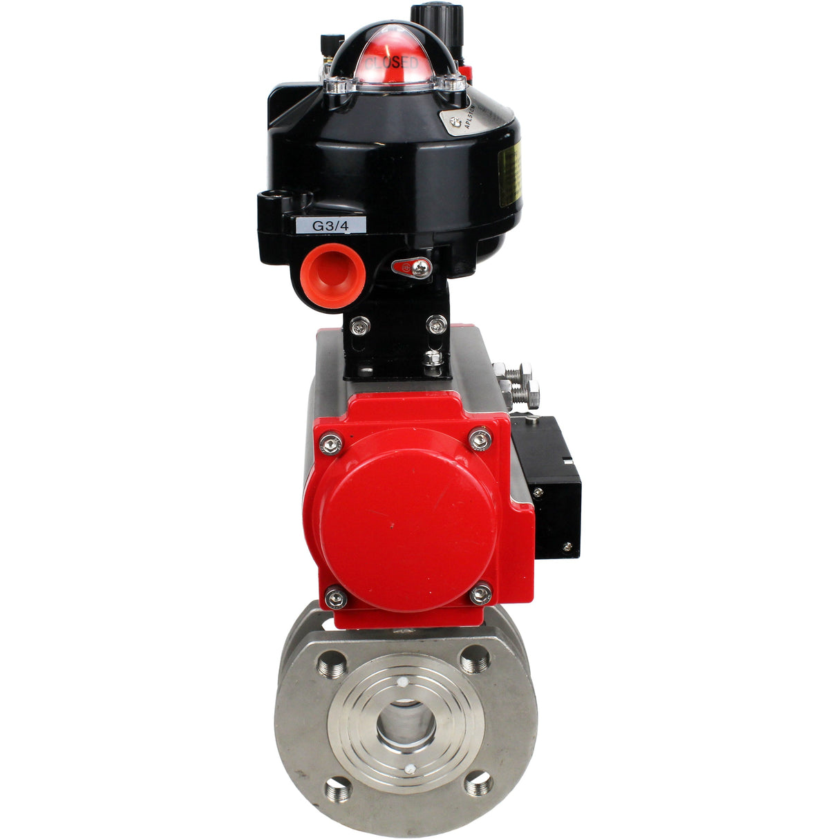 Ball valves Elephant BV3232P-FP-Fb-ISO-H 16 bar wafer, full bore, stainless steel body. steel SS316, seal - PTFE, with pneumatic actuator Elephant PA-SA 052-160 pneumatic distributor 4M310-08 24V ATU AFC2000 APL-510N-EX