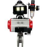 Ball valves Elephant BV3232P-FP-Fb-ISO-H 16 bar wafer, full bore, stainless steel body. steel SS316, seal - PTFE, with pneumatic actuator Elephant PA-SA 052-160 pneumatic distributor 4M310-08 24V ATU AFC2000 APL-510N-EX