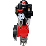 Ball valves Elephant BV3232P(2pc)-FP-T-ISO-H threaded, full bore, stainless steel body. steel SS316, seal - PTFE, with pneumatic actuator Elephant PA-SA 052-160 pneumatic distributor 4M310-08 24V ATU AFC2000 APL-510N-EX