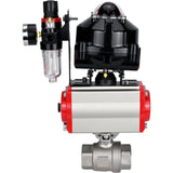 Ball valves Elephant BV3232P(2pc)-FP-T-ISO-H threaded, full bore, stainless steel body. steel SS316, seal - PTFE, with pneumatic actuator Elephant PA-SA 052-160 pneumatic distributor 4M310-08 24V ATU AFC2000 APL-510N-EX