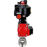 Ball valves Elephant BV3232P(2pc)-FP-T-ISO-H threaded, full bore, stainless steel body. steel SS316, seal - PTFE, with pneumatic actuator Elephant PA-SA 052-160 pneumatic distributor 4M310-08 24V ATU AFC2000 APL-510N-EX