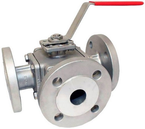 Ball valves Elephant BV3232P(4pc)-FP-3WT-F-ISO-H full bore, flanged, body - stainless steel SS316, ISO-flange, with handle