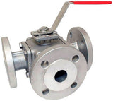 Ball valves Elephant BV3232P(4pc)-FP-3WL-F-ISO-H full bore, flanged, body - stainless steel SS316, ISO-flange, with handle