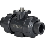 Ball valves Elephant BV4242E-FP-GRM-ISO, body material - UPVC, ball material - UPVC, seal - EPDM, with ISO flange and bare square stem