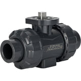 Ball valves Elephant BV4242E-FP-GRM-ISO, body material - UPVC, ball material - UPVC, seal - EPDM, with ISO flange and bare square stem