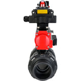 Ball valves Elephant BV4242E-FP-GRM-ISO, body material - UPVC, ball material - UPVC, seal - EPDM, with pneumatic actuator double action PA-DA, pneumatic distributor 4M310-08 24V, LSU APL-410N EX and ATU AFC2000