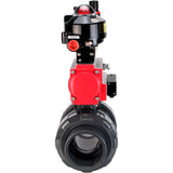 Ball valves Elephant BV4242E-FP-GRM-ISO, body material - UPVC, ball material - UPVC, seal - EPDM, with pneumatic actuator double action PA-DA, pneumatic distributor 4M310-08 220V, LSU APL-510N EX and ATU AFC2000