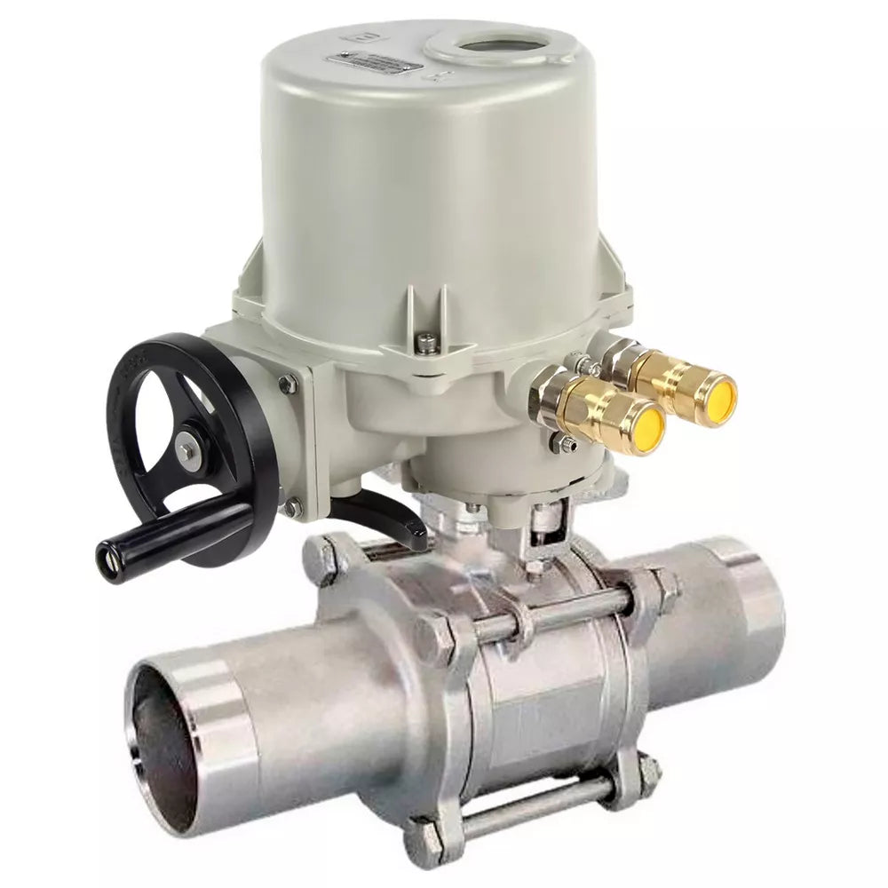 Ball valves Elephant BV3232P(3pc)-FP-W-ISO-H LONG full bore, body - stainless steel 316, for welding, with 1/4-turn electric drive GZ-OFV 24V