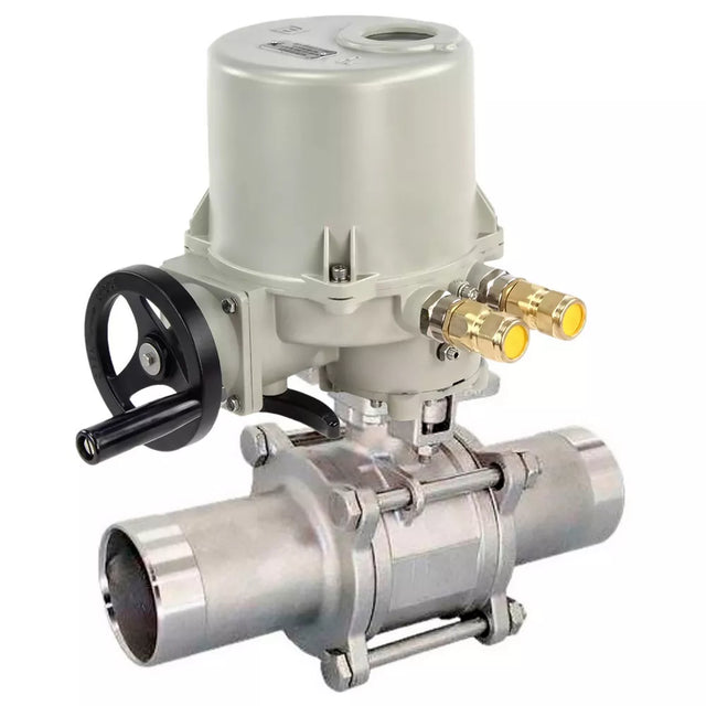 Ball valves Elephant BV3232P(3pc)-FP-W-ISO-H LONG full bore, body - stainless steel 316, for welding, with 1/4-turn electric drive GZ-OFV 24V