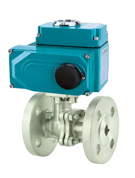 Ball valves Elephant BV3232P(2pc)-FP-F-ISO-H full bore, flanged, body - stainless steel SS316, seal - PTFE, with 1/4-turn electric drive QT-N-020EM-O1-380VAC-U1 380V HARK