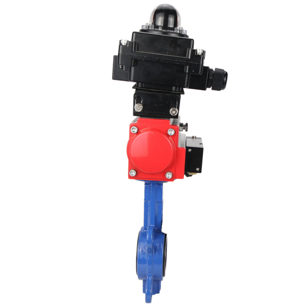 Water butterfly valve Elephant GGG50-GGG40-EPDM body material - cast iron GGG50, disk material - cast iron GGG40, seal - EPDM with pneumatic actuator Elephant DA, pneumatic distributor 4M310-08 24V and limit switch block APL-410N EX