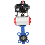 Water butterfly valve Elephant GGG50-GGG40-EPDM body material - cast iron GGG50, disk material - cast iron GGG40, seal - EPDM with pneumatic actuator Elephant DA, pneumatic distributor 4M310-08 220V and limit switch block APL-410N EX