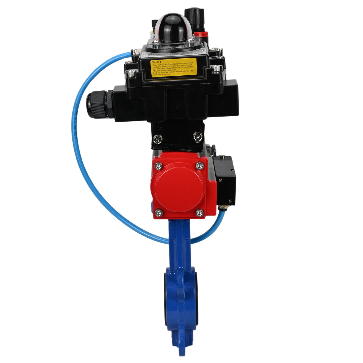 Water butterfly valve Elephant GGG50-GGG40-EPDM body material - cast iron GGG50, disk material - cast iron GGG40, seal - EPDM with pneumatic actuator Elephant DA, pneumatic distributor 4M310-08 24V, limit switch block APL-410N EX and air filter AFC2000