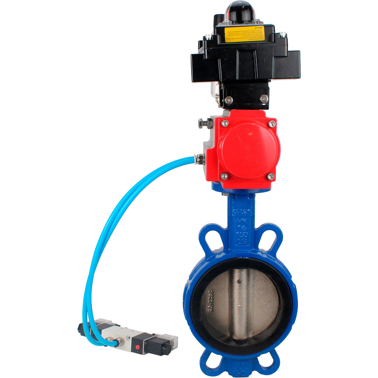 Water Butterfly Valve Elephant WBV1413E-2W-Fb-H, body material - cast iron GGG50, disk material - cast iron GGG40, seal - EPDM, with pneumatic actuator double action PA-DA, 4V320-10 220V, LSU APL-410N EX, ATU AFC2000