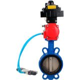 Water Butterfly Valve Elephant WBV1413E-2W-Fb-H, body material - cast iron GGG50, disk material - cast iron GGG40, seal - EPDM, with pneumatic actuator double action PA-DA, 4V320-10 220V, LSU APL-410N EX, ATU AFC2000