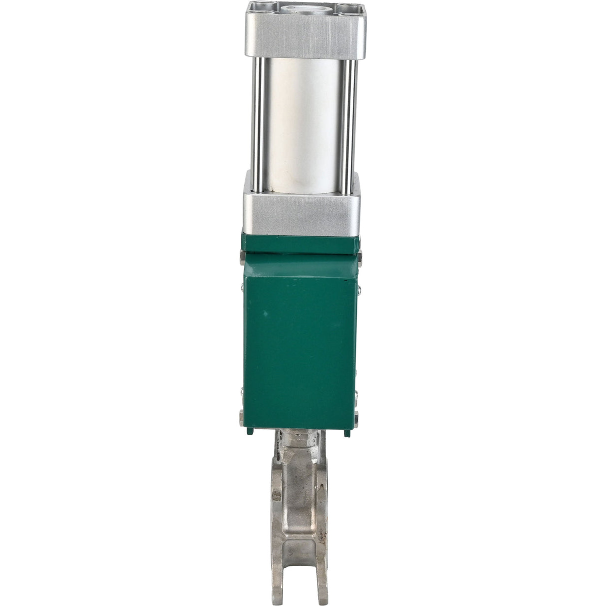 Knife gate valve Elephant GVKR3131E-2W-Fb-2P, body material - stainless steel AISI 304, knife material - stainless steel AISI 304, seal - EPDM, pneumatic actuator
