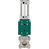 Knife gate valve Elephant GVKR3131E-2W-Fb-2P, body material - stainless steel AISI 304, knife material - stainless steel AISI 304, seal - EPDM, pneumatic actuator