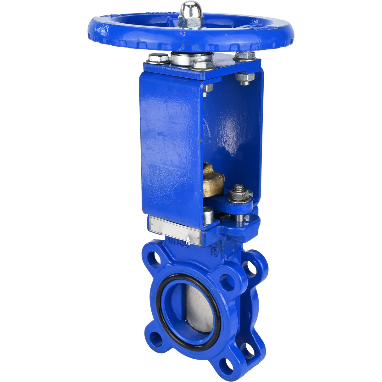 Knife gate valve Elephant GVKN1331E-2W-Fb-S, body material - cast iron GGG40, knife material - stainless steel AISI 304, seal - EPDM, handwheel