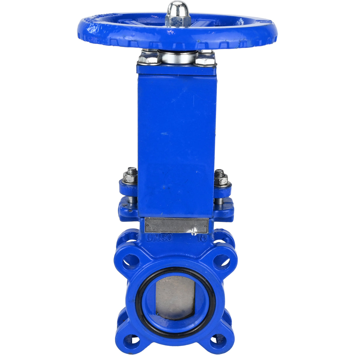 Knife gate valve Elephant GVKN1331E-2W-Fb-S, body material - cast iron GGG40, knife material - stainless steel AISI 304, seal - EPDM, handwheel