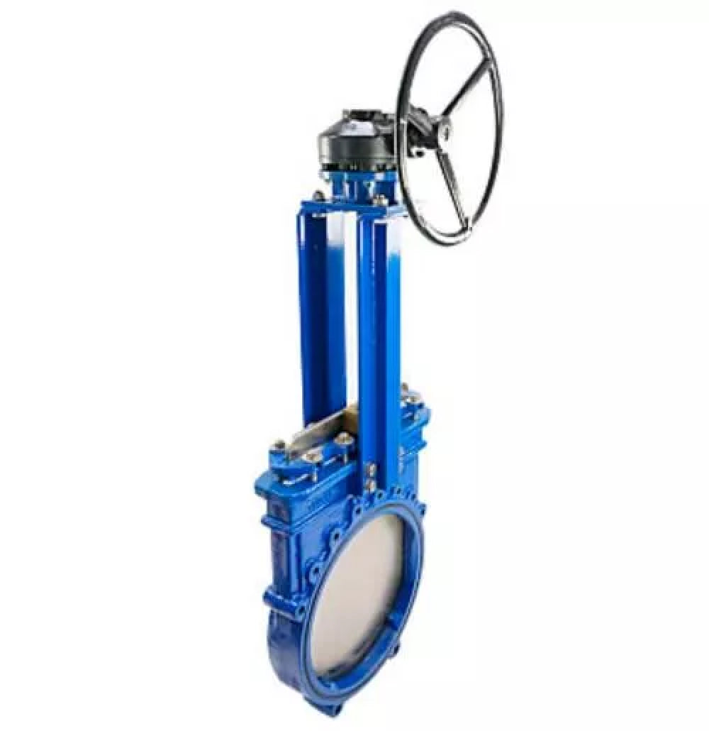 Knife gate valve Elephant GVKN1331N-2W-Fb-R, body material - cast iron GGG40, knife material - stainless steel AISI 304, seal - NBR, gearbox