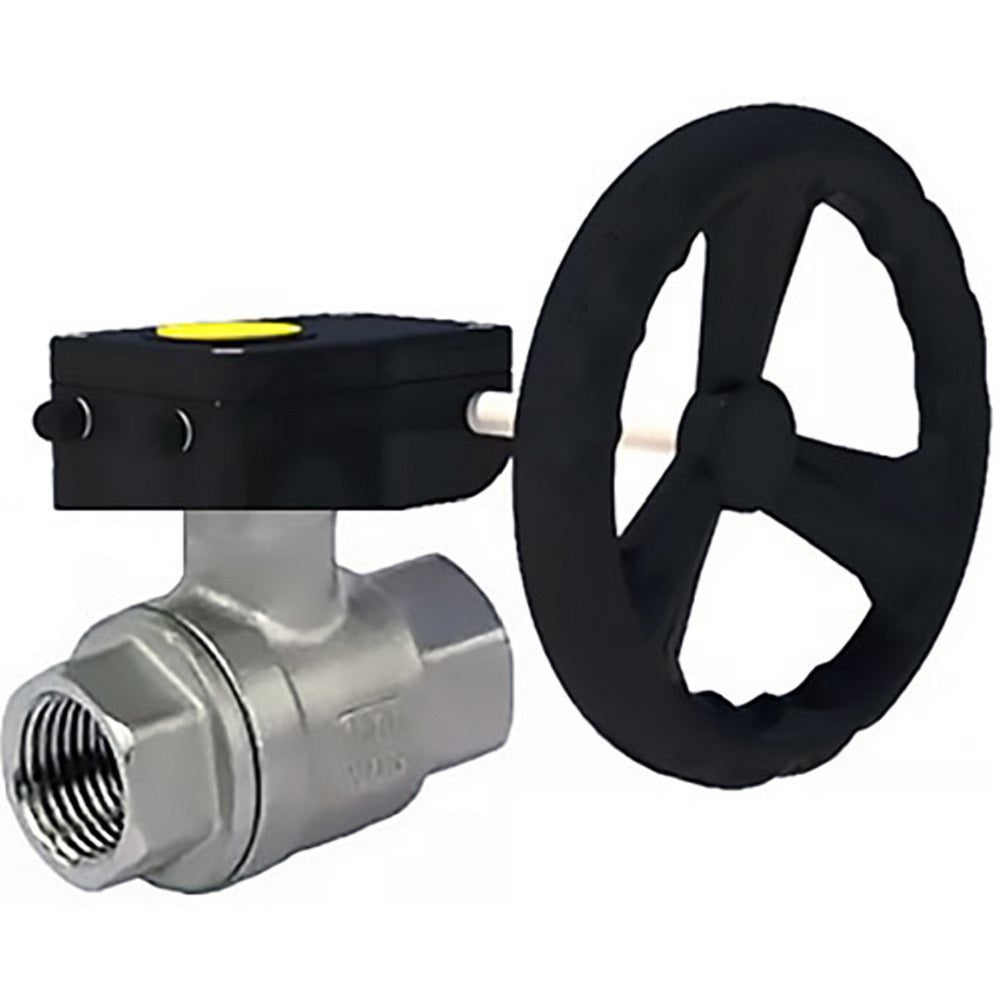 Stainless steel ball valve Elephant kshmp316-elephant-ham, body material - stainless steel AISI 316, ball material - stainless steel AISI 316, seal - PTFE, gear operated