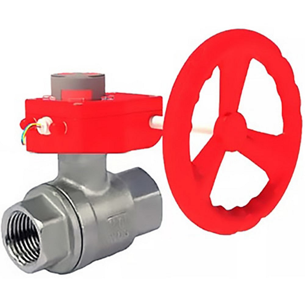 Stainless steel ball valve Elephant kshmp316-elephant-hgbf, body material - stainless steel AISI 316, ball material - stainless steel AISI 316, seal - PTFE, gear operated
