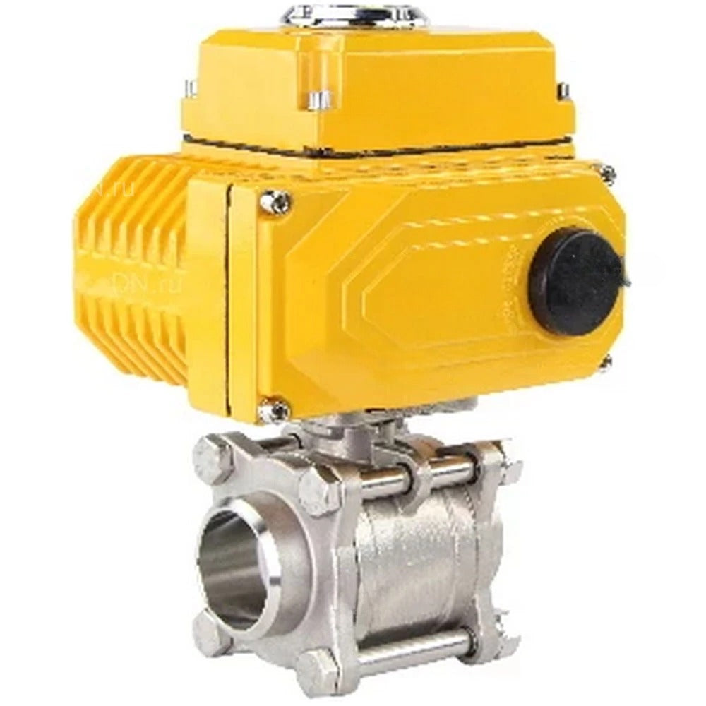 Ball valves Elephant BV3232P(3pc)-FP-W-ISO-H WDVF DN15-32 63 bar full bore, body - 316 stainless steel, seal - PTFE, for welding, with a 1/4-turn electric drive Elephant QT-N-EM-O1-24VDC-U1