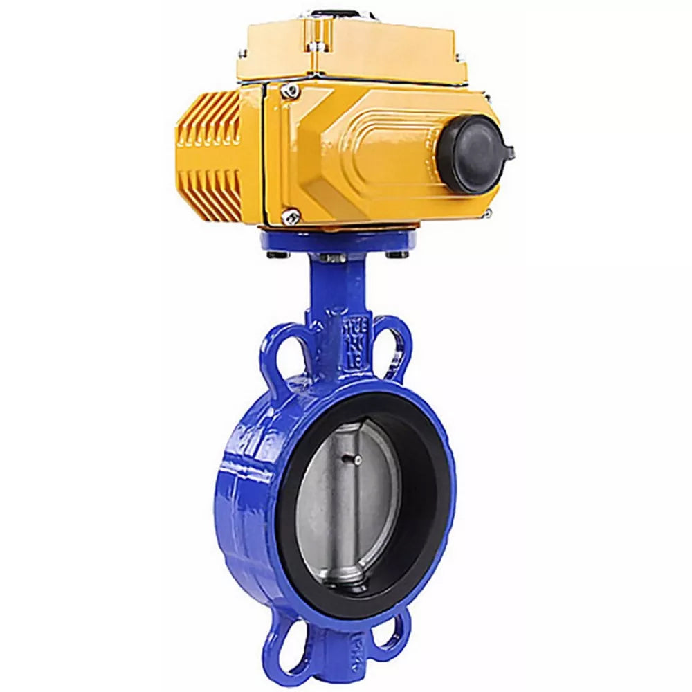 Water Butterfly Valve Elephant WBV1432E-2W-Fb-H, body material - cast iron GGG50, disk material - stainless steel AISI 316L, seal - EPDM, with electric actuator QT-N-EM-A1-220VAC-U1 220V (4-20mA)