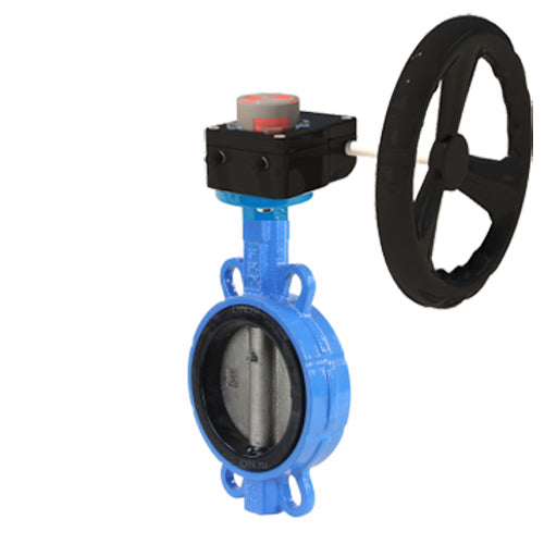 Water butterfly valve Elephant GG25-316L-NBR body material - cast iron GG25, disk material - stainless steel 316L, seal - NBR with gear Elephant HGB, with position indicator