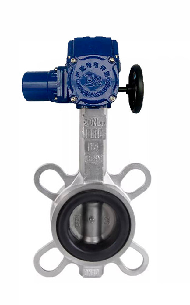 Water butterfly valve Elephant 316L-316L-NBR body material - stainless steel aisi 316l, disk material - stainless steel AISI 316L, seal - NBR with 1/4-turn electric actuator Elephant QT-W (M) 380V