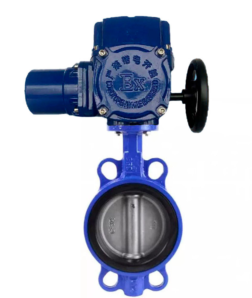Water butterfly valve Elephant GGG50-316L-EPDM body material - cast iron GGG50, disk material - stainless steel 316L, seal - EPDM with 1/4-turn electric actuator Elephant QT-W (M) 380V