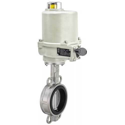 Water butterfly valve Elephant 316L-316L-VITON body material - stainless steel aisi 316l, disk material - stainless steel, seal - Viton with explosion-proof electric actuator GZ-OFV(K) 380V