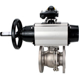 Ball valves Elephant BV3232P(2pc)-FP-F-ISO-H DN80-100 16 bar, full bore flanged, stainless steel SS316, seal - PTFE, with pneumatic actuator PA-DA-105-1 double acting, with pneumatic distributor 4M310-08 220V , with LSU APL-210N