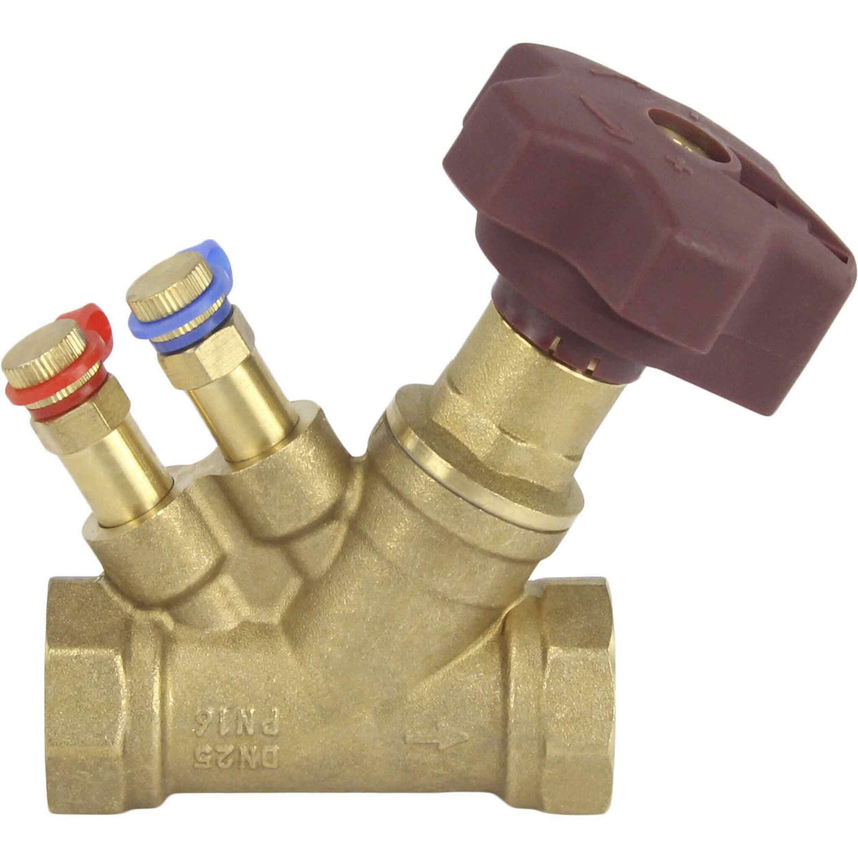 Static balancing valve Elephant VB0000P-T PN16 brass, Threaded connection, reinforced