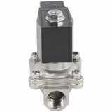 Two way normally closed direct acting electric solenoid valve Elephant VS2W-201V-NC VITON 24V, body material - stainless steel AISI 304, seal - Viton