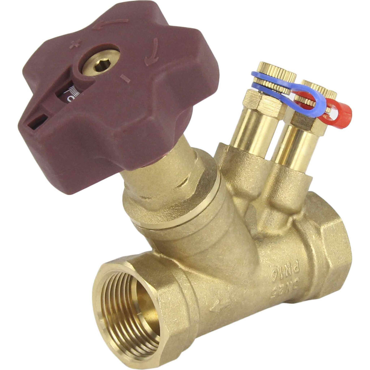 Static balancing valve Elephant VB0000P-T PN16 brass, Threaded connection, reinforced