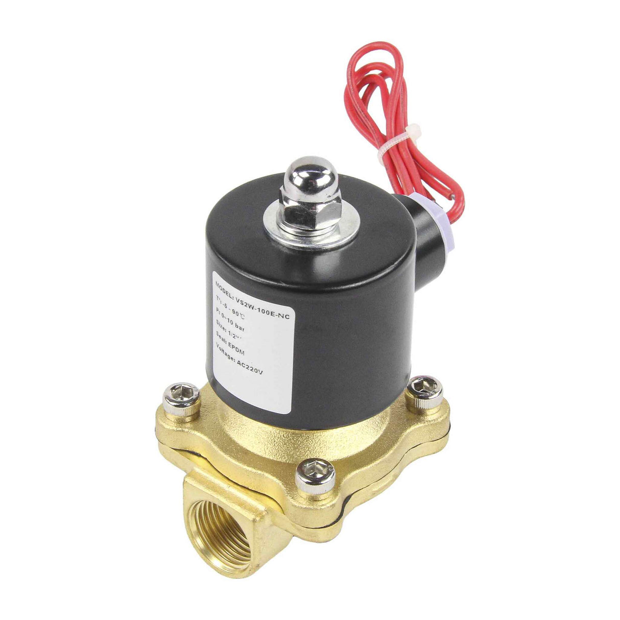 Two way normally open direct acting electric solenoid valve Elephant VS2W-100V-NO VITON 110/220V, body material - brass, seal - Viton