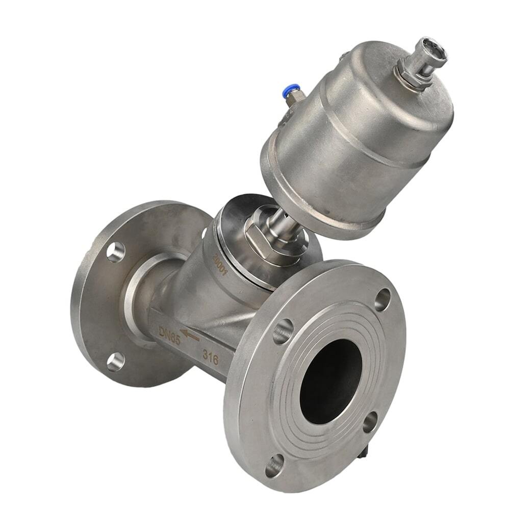 Pneumatic valve Elephant VS3232PV-F-1PNC 16 bar, body material - stainless steel AISI 316, flanged, Y-shaped