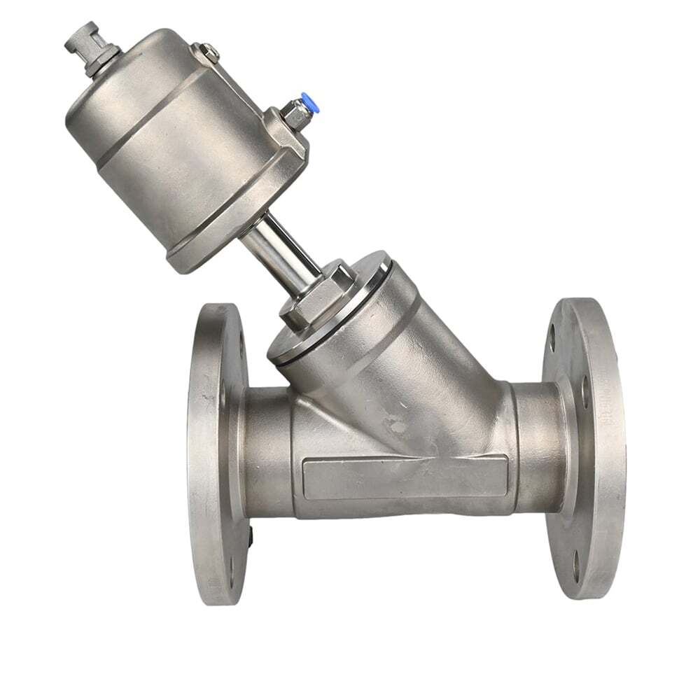 Pneumatic valve Elephant VS3232PV-F-1PNC 16 bar, body material - stainless steel AISI 316, flanged, Y-shaped