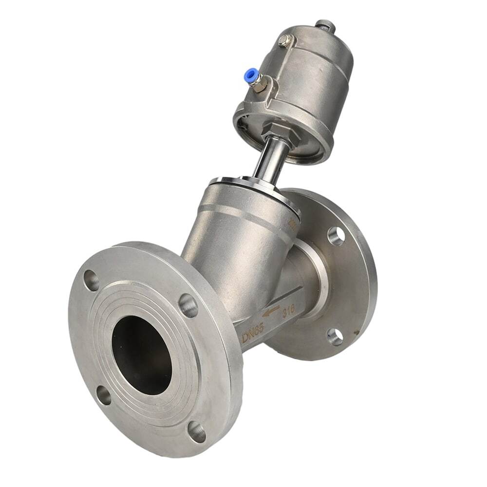 Pneumatic valve Elephant VS3232PV-F-1PNC PSI232, body material - stainless steel AISI 316, flanged, Y-shaped