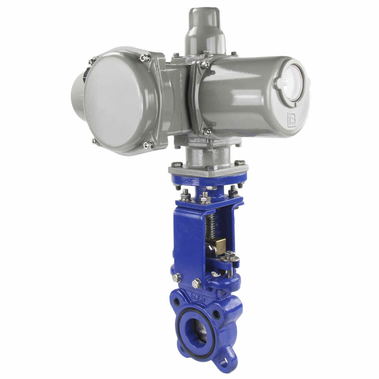 Knife Gate Valve Elephant PSI232, wafer type, body material - Cast iron GGG-40, with electric actuator GZ-220V