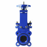 Knife gate valve Elephant GGG40-SS304-NBR-2W-ISO, body material - cast iron GGG40, knife material - stainless steel AISI 304, seal - NBR, stem only