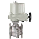 Stainless steel ball valve Elephant BVFP.316 full port, flanged, explosion-proof electric actuator GZ-OFV 380 V