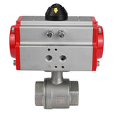 Stainless steel ball valve Elephant BVMP.316.230-ISO PSI914, body material - stainless steel AISI 316, ball material - stainless steel AISI 316, seal - PTFE, full port, threaded, double-acting pneumatic actuator Elephant DA