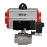 Stainless steel ball valve Elephant kshmp316-elephant-da-4m310-24v, body material - stainless steel AISI 316, ball material - stainless steel AISI 316, seal - PTFE, pneumatic actuator operated