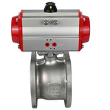 Stainless steel ball valve Elephant BV3232P-FP-Fb 16 bar, body material - stainless steel AISI 316, seal - PTFE, full port, compact flanged, pneumatic actuator Elephant DA double acting