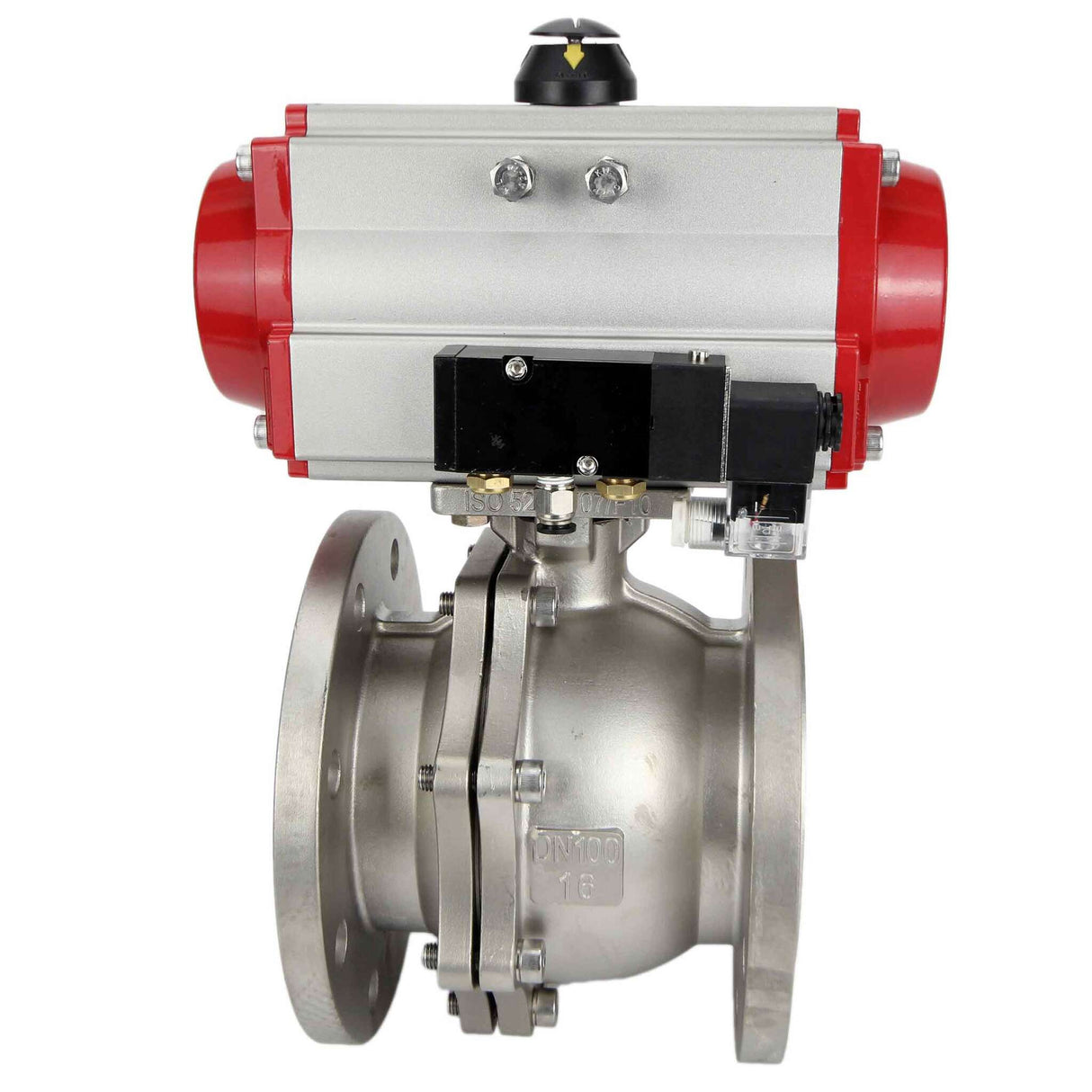 Stainless steel ball valve Elephant kchfp-elephant-da-4m310-24v, body material - stainless steel AISI 316, ball material - stainless steel AISI 316, seal - PTFE, pneumatic actuator operated